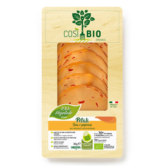 Χορτοφαγικές/Vegan φέτες από Σόγια με Πιπεριές (80γρ)